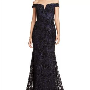 Beautiful ✨ Off-the-Shoulder Embellished Lace Gown - 100% Exclusive